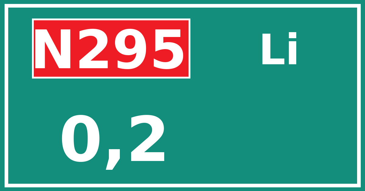 Hectometerbord N295 0,2 zijde Li