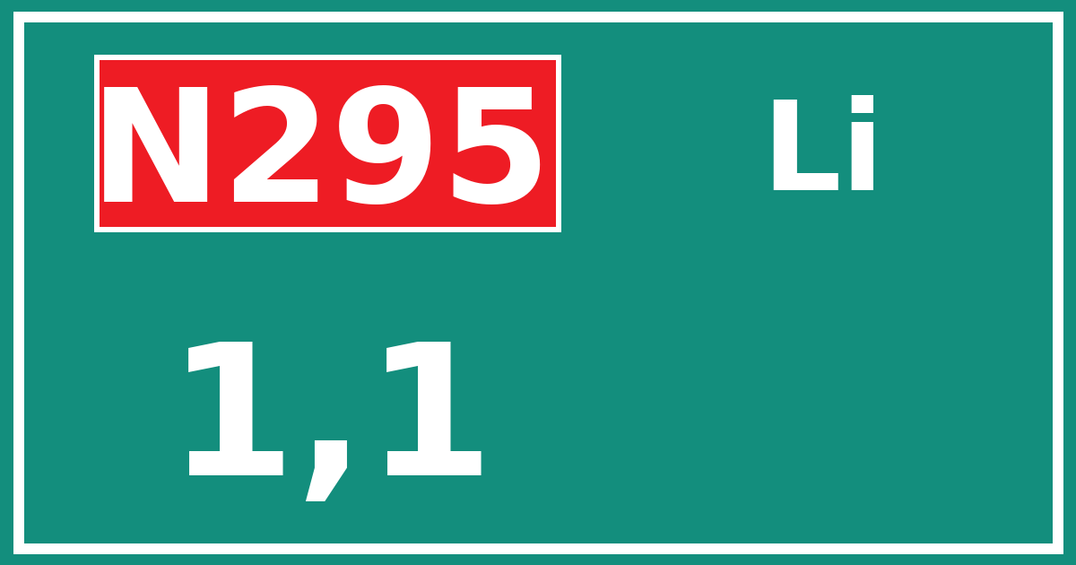 Hectometerbord N295 1,1 zijde Li