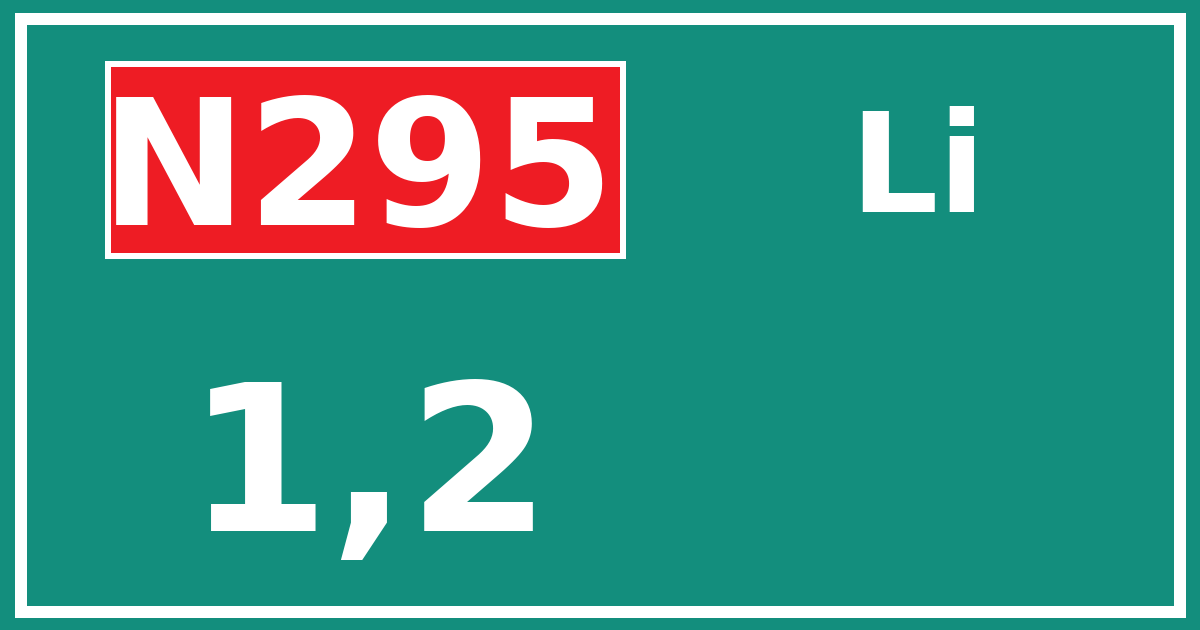 Hectometerbord N295 1,2 zijde Li