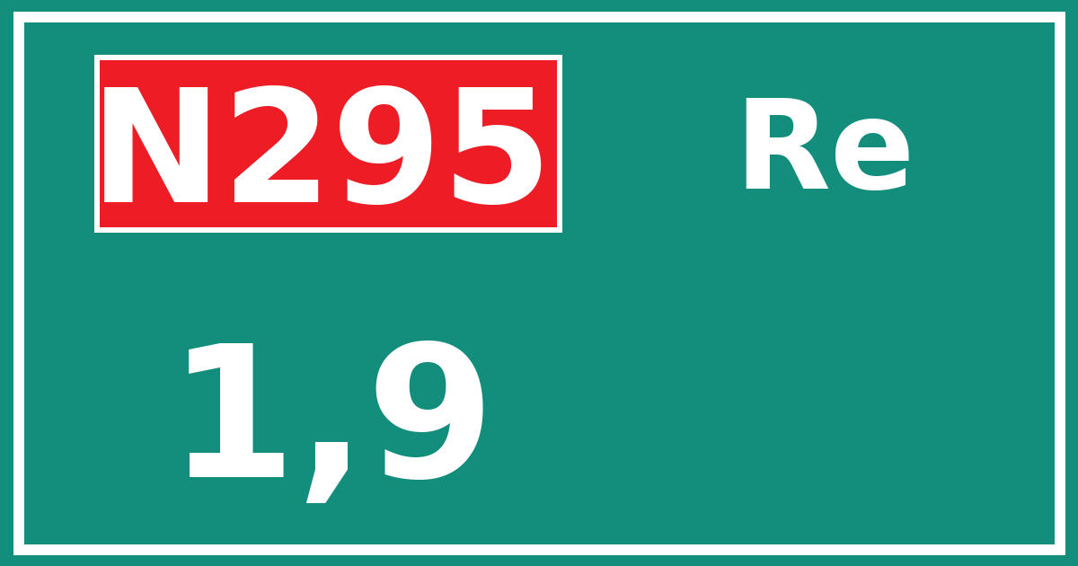 Hectometerbord N295 1,9 zijde Re