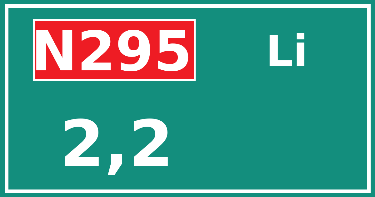 Hectometerbord N295 2,2 zijde Li