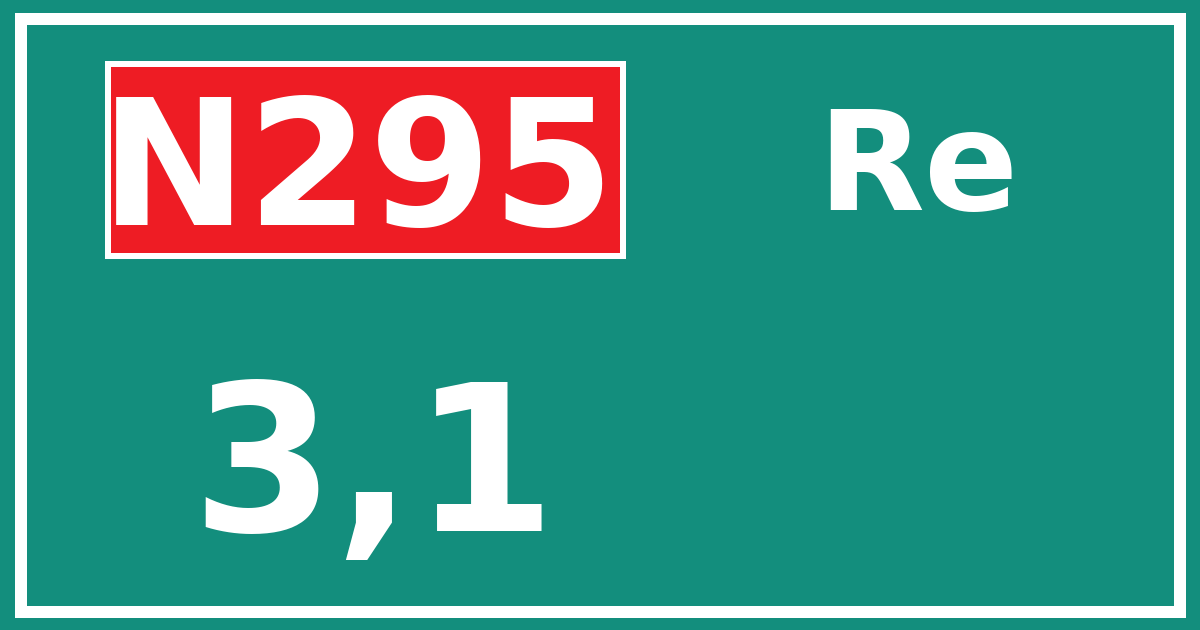Hectometerbord N295 3,1 zijde Re