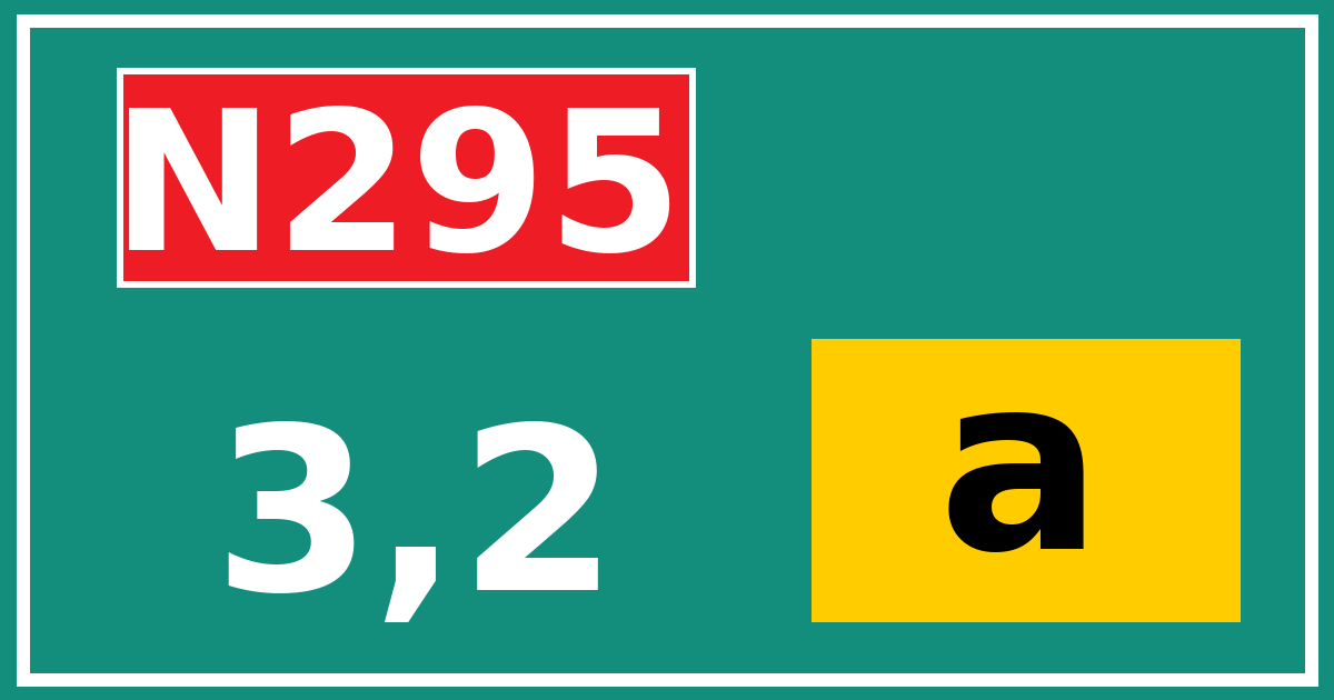 Hectometerbord N295 3,2 letter a