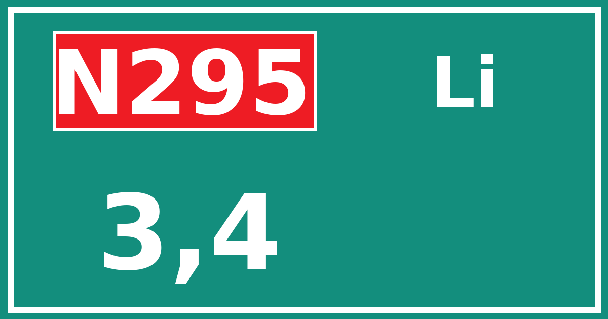 Hectometerbord N295 3,4 zijde Li