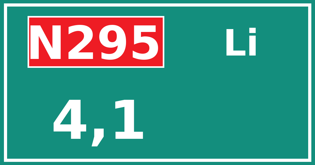 Hectometerbord N295 4,1 zijde Li