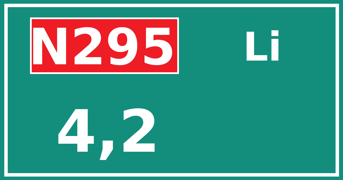 Hectometerbord N295 4,2 zijde Li