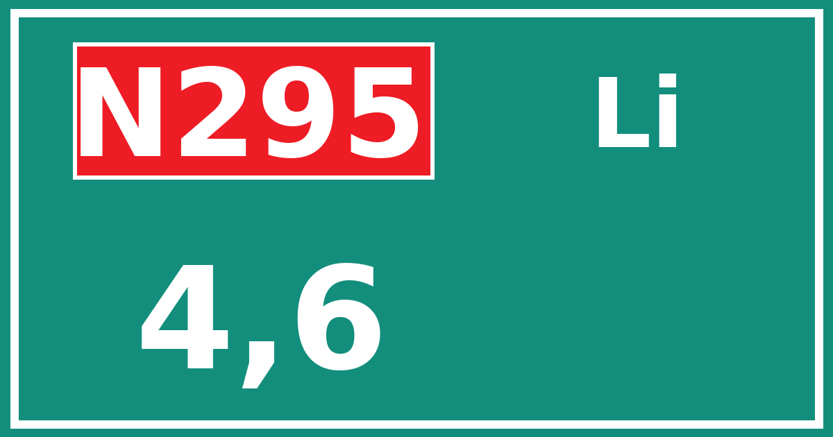 Hectometerbord N295 4,6 zijde Li