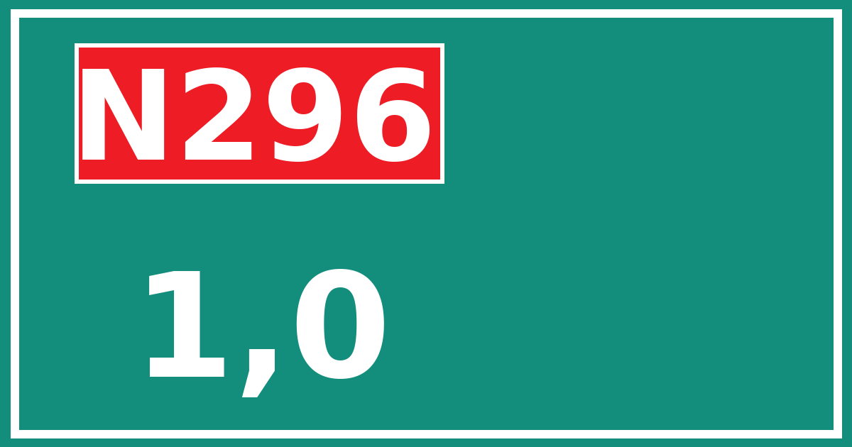 Hectometerbord N296 1,0