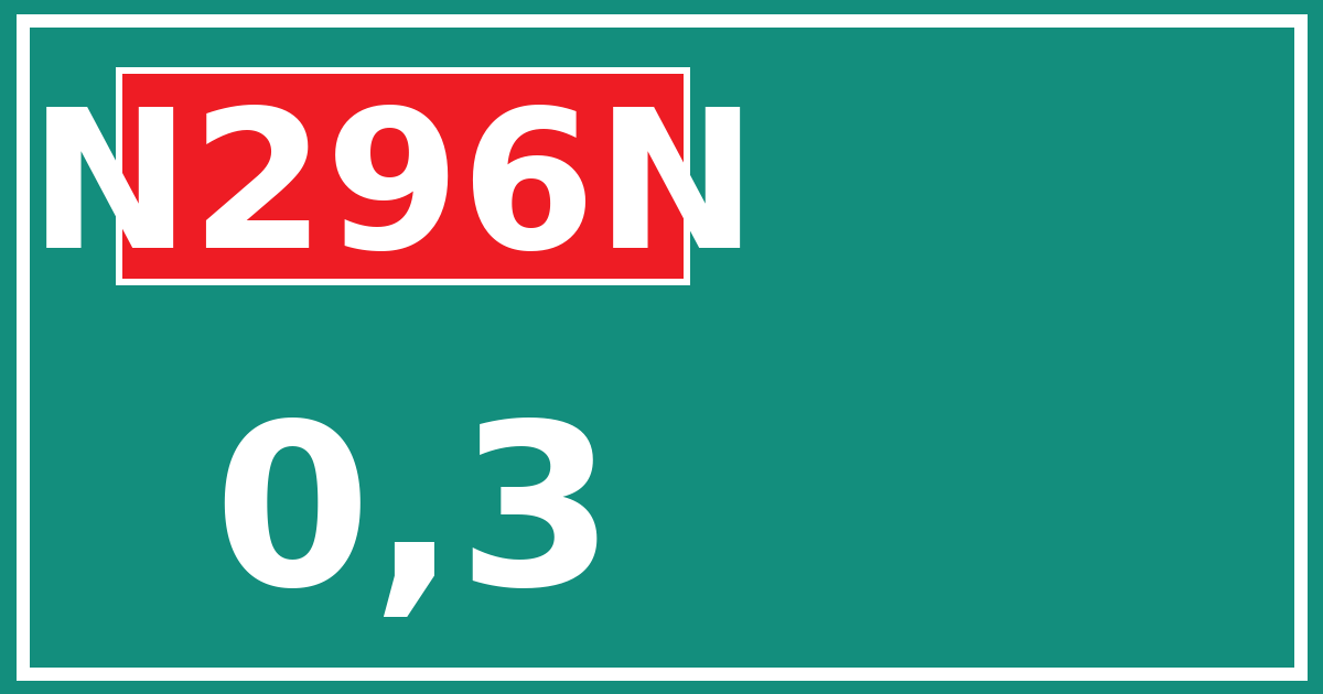 Hectometerbord N296N 0,3