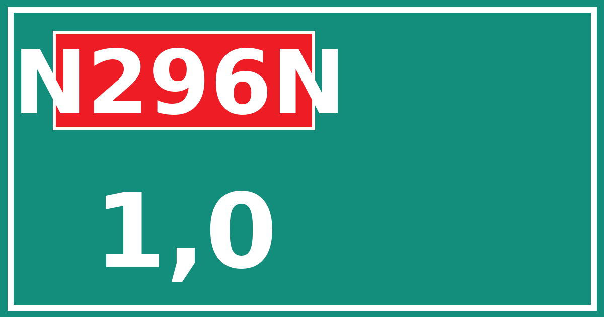 Hectometerbord N296N 1,0