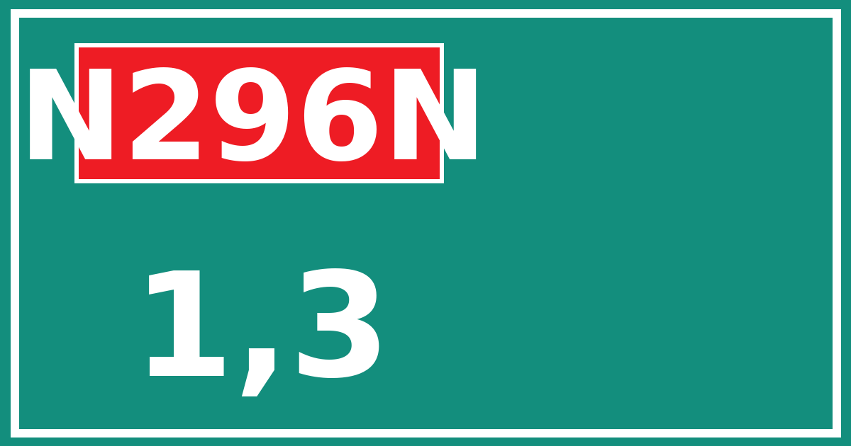 Hectometerbord N296N 1,3