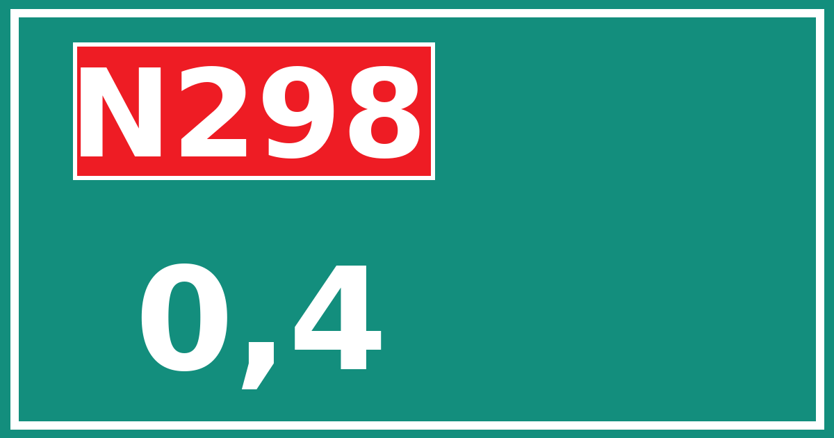 Hectometerbord N298 0,4