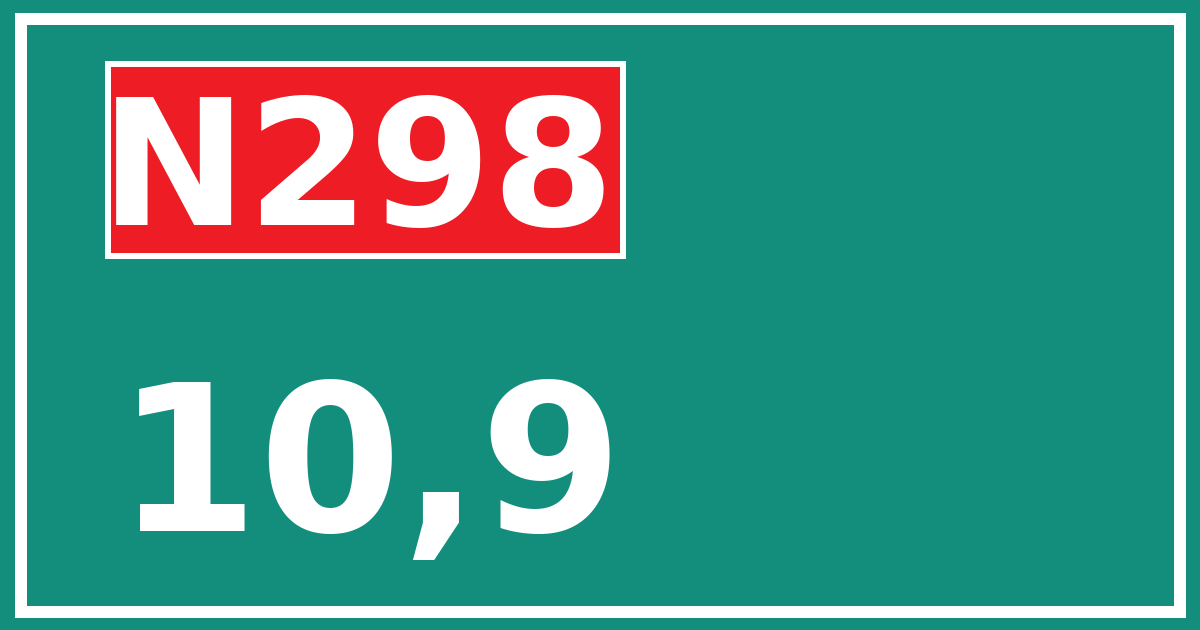 Hectometerbord N298 10,9