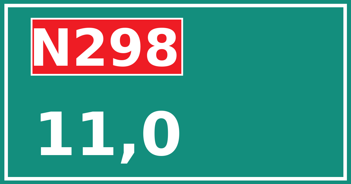 Hectometerbord N298 11,0