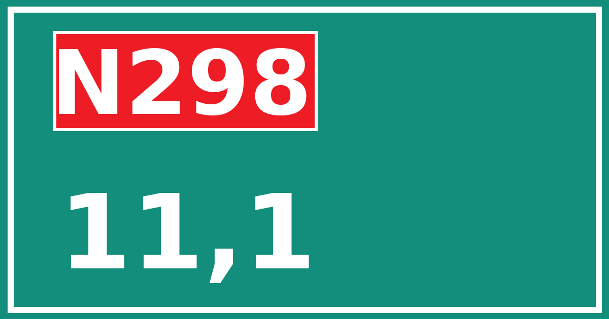 Hectometerbord N298 11,1