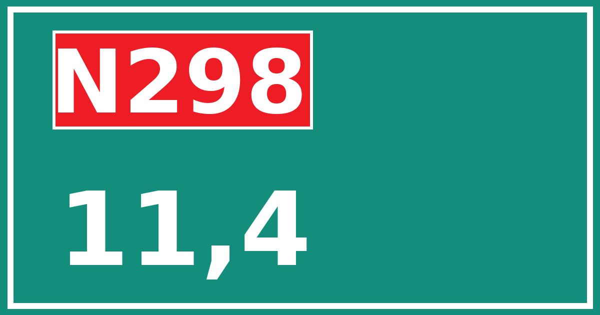 Hectometerbord N298 11,4