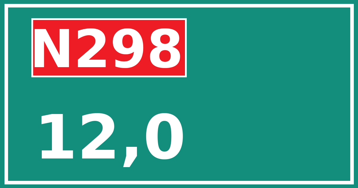 Hectometerbord N298 12,0