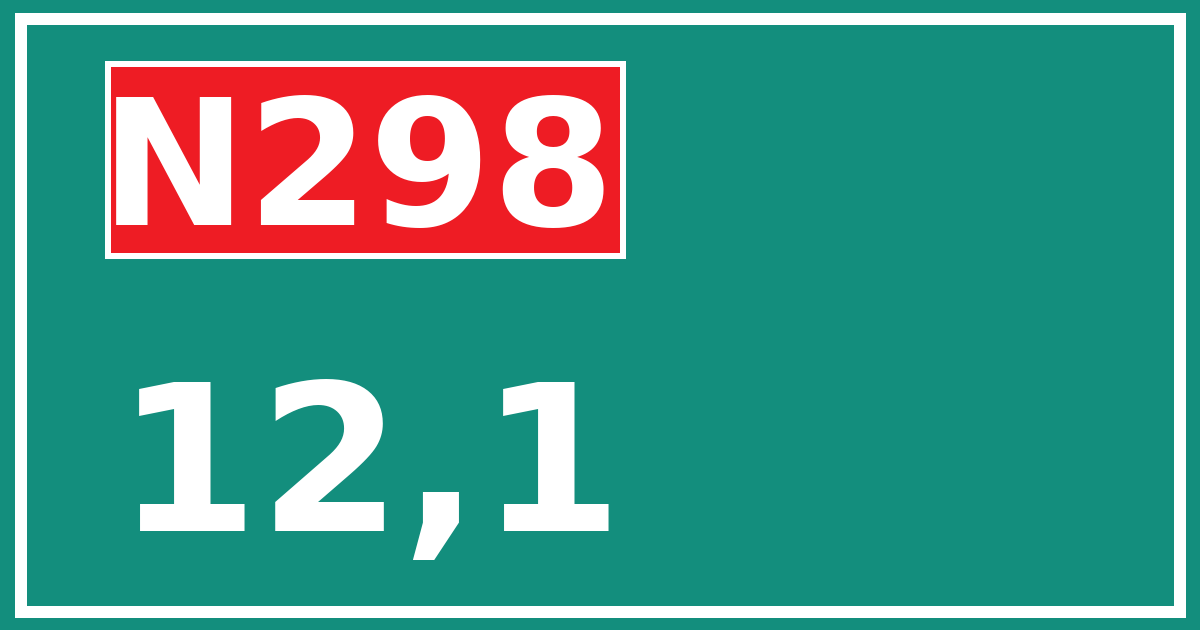 Hectometerbord N298 12,1