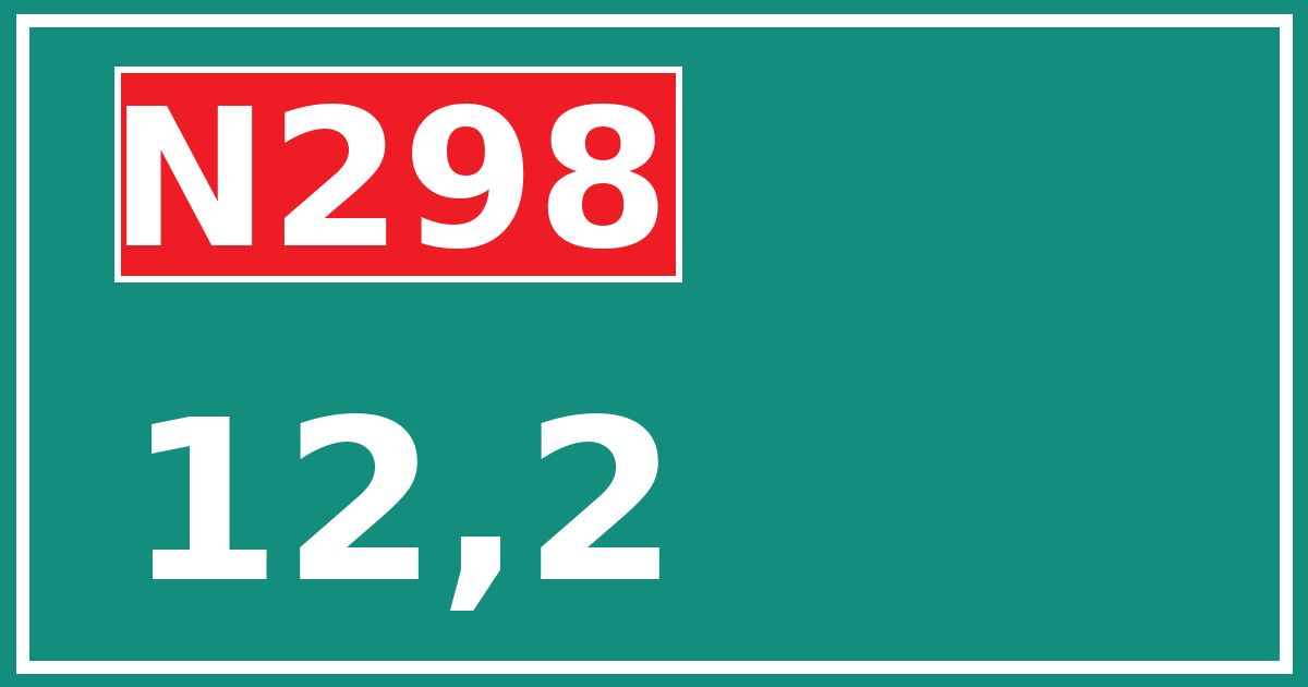 Hectometerbord N298 12,2
