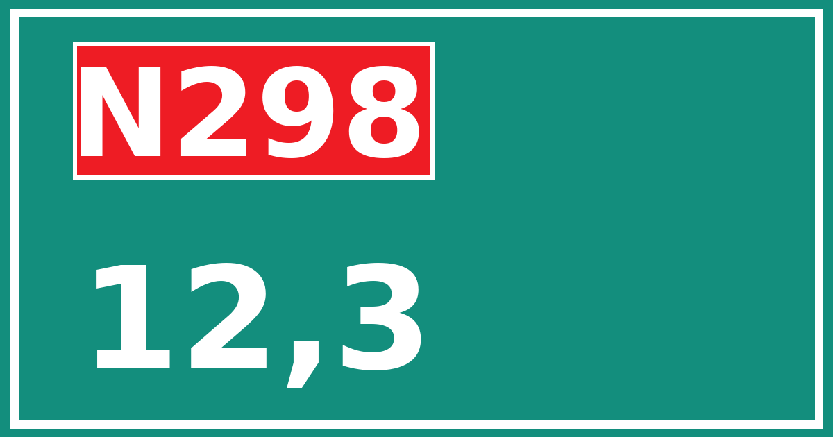 Hectometerbord N298 12,3