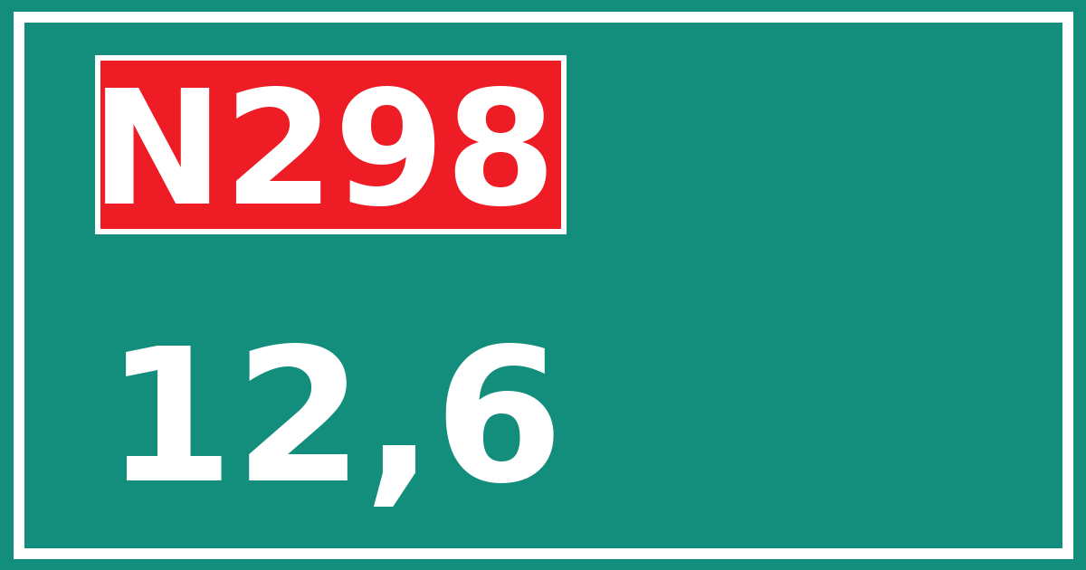 Hectometerbord N298 12,6