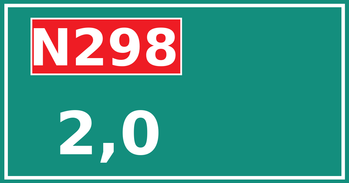 Hectometerbord N298 2,0