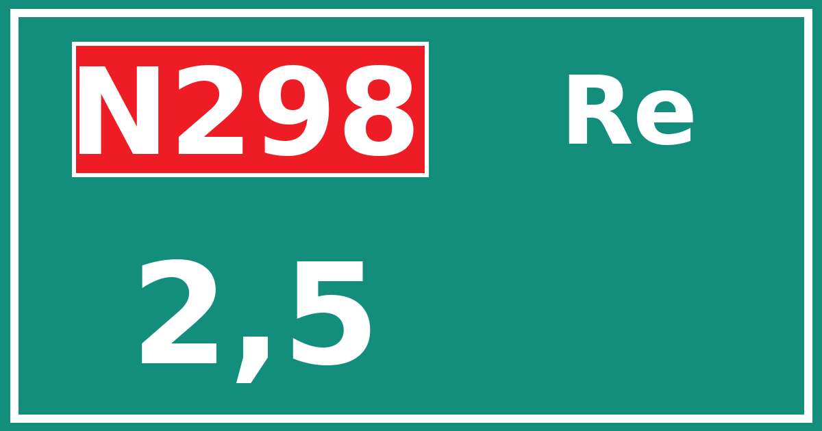 Hectometerbord N298 2,5 zijde Re