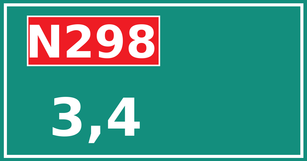 Hectometerbord N298 3,4