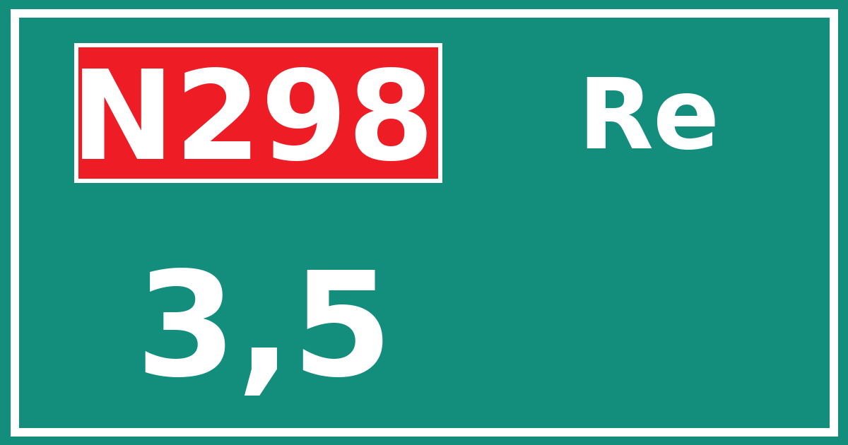 Hectometerbord N298 3,5 zijde Re