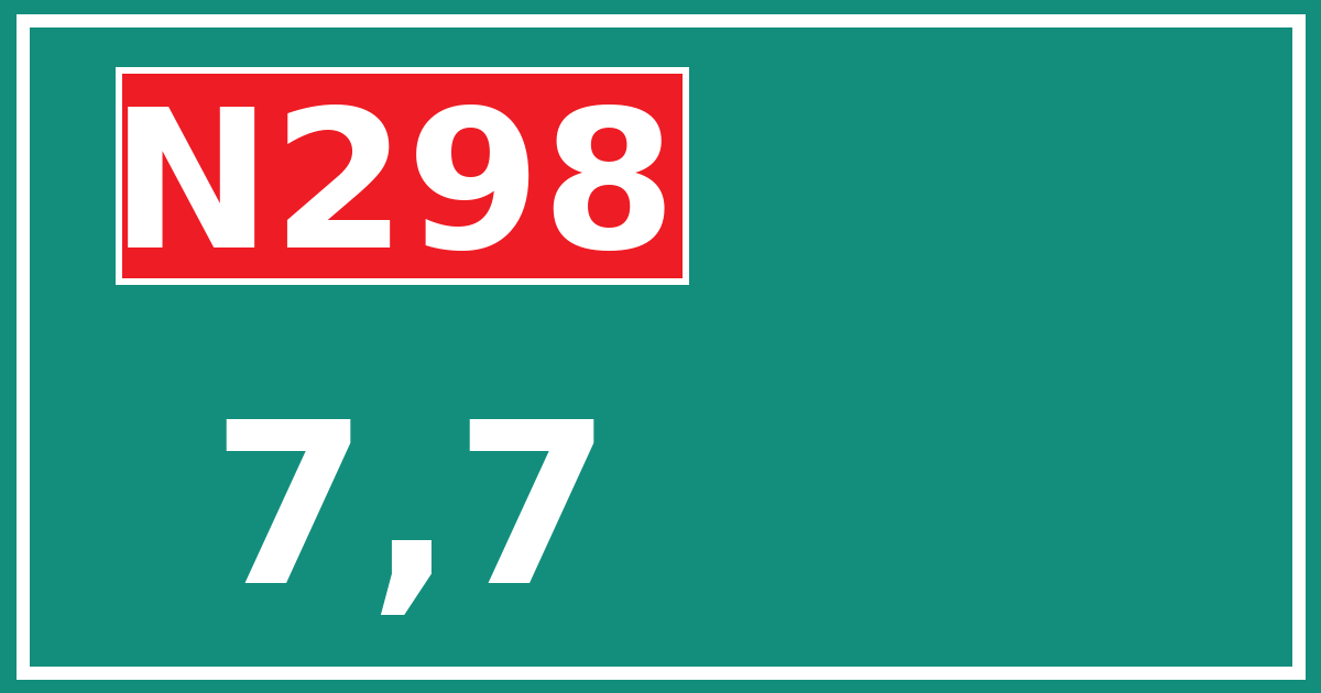 Hectometerbord N298 7,7