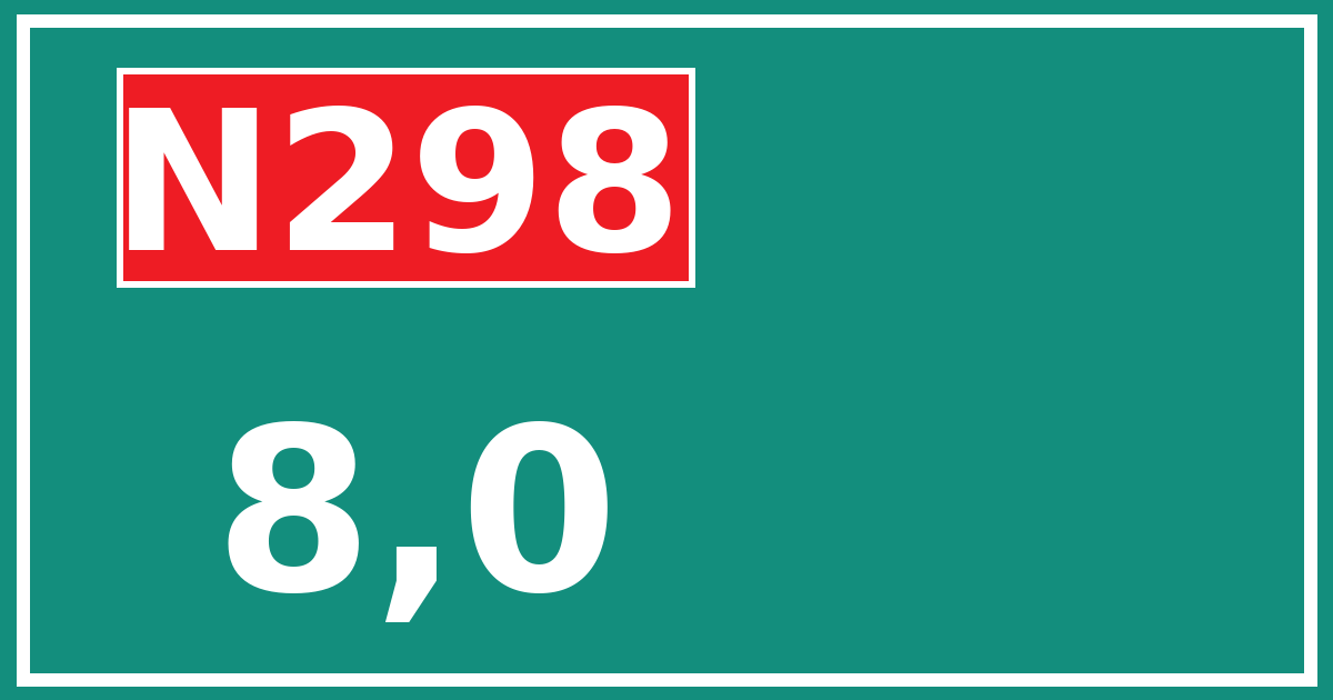 Hectometerbord N298 8,0