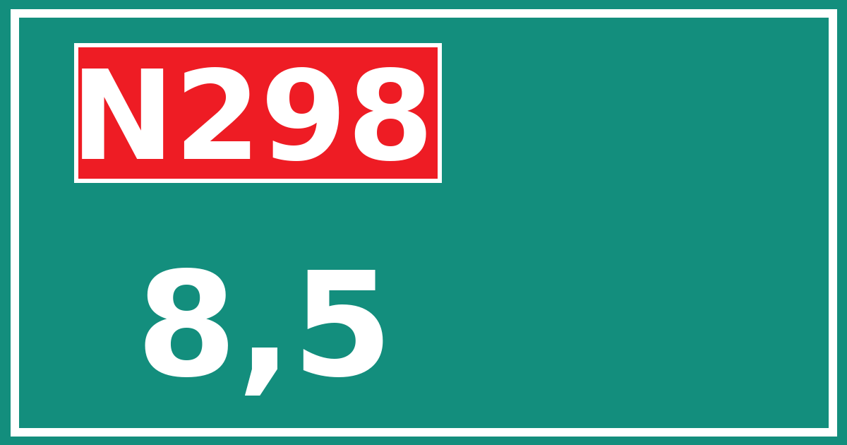 Hectometerbord N298 8,5