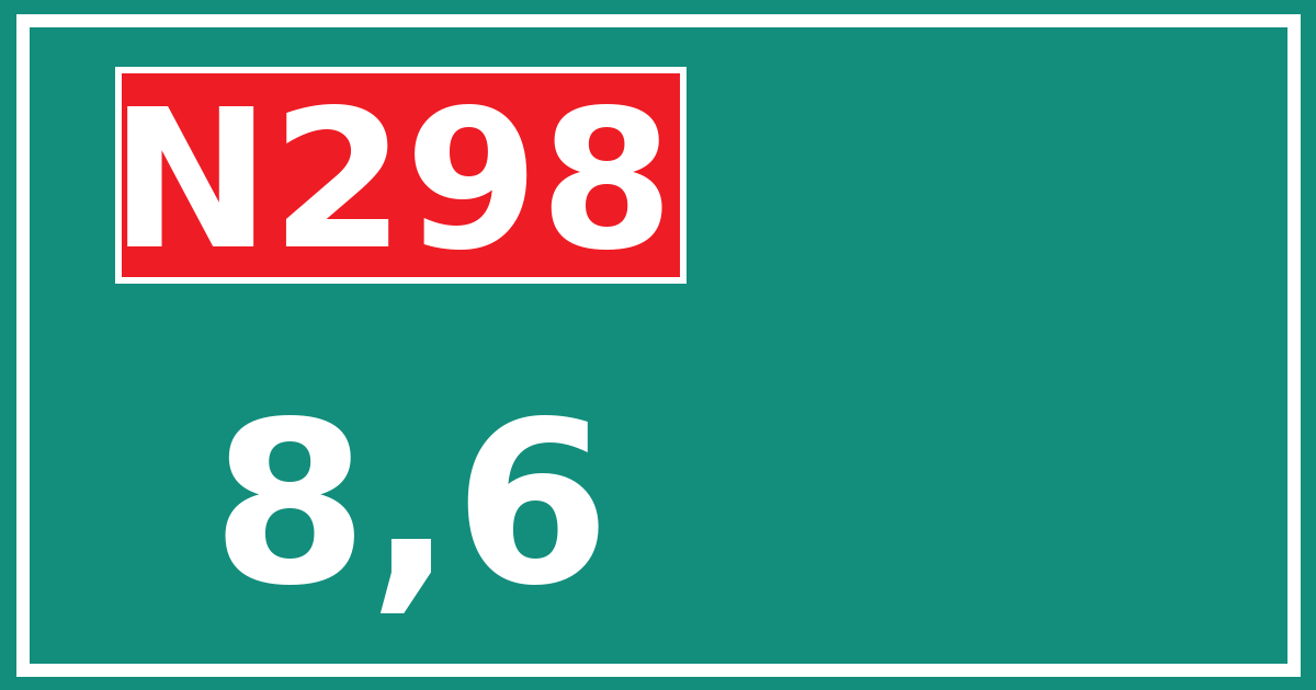 Hectometerbord N298 8,6