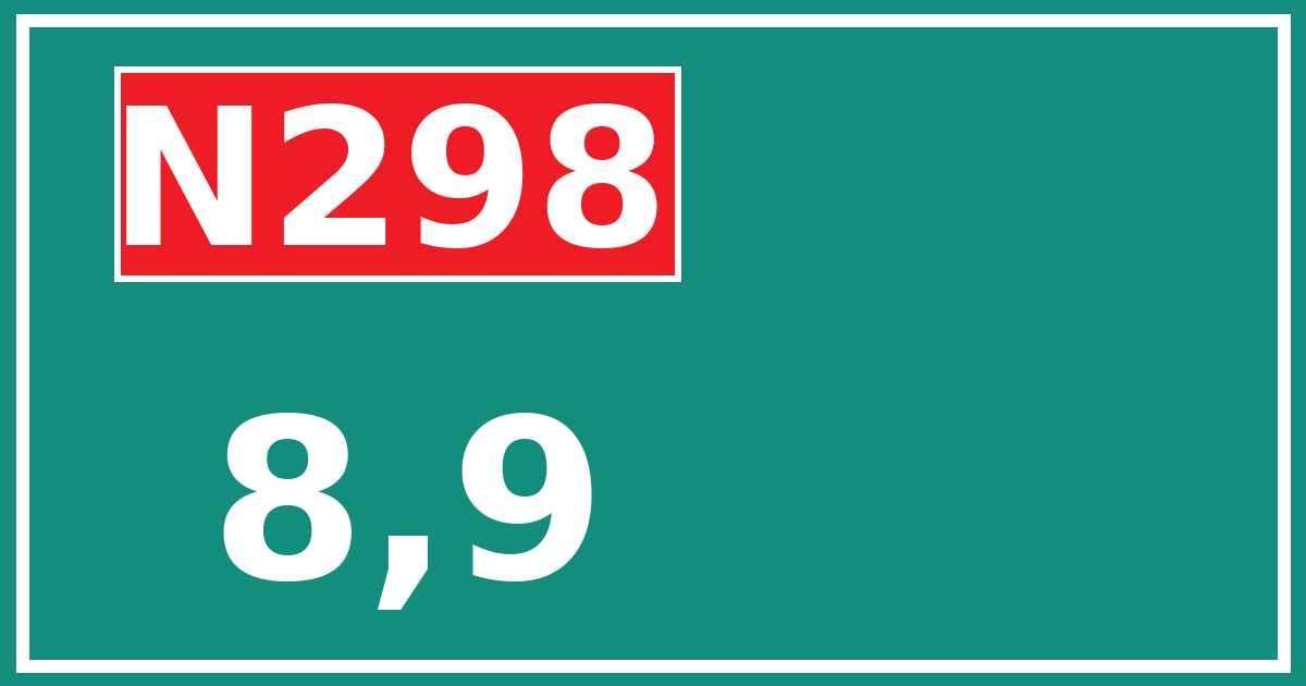 Hectometerbord N298 8,9