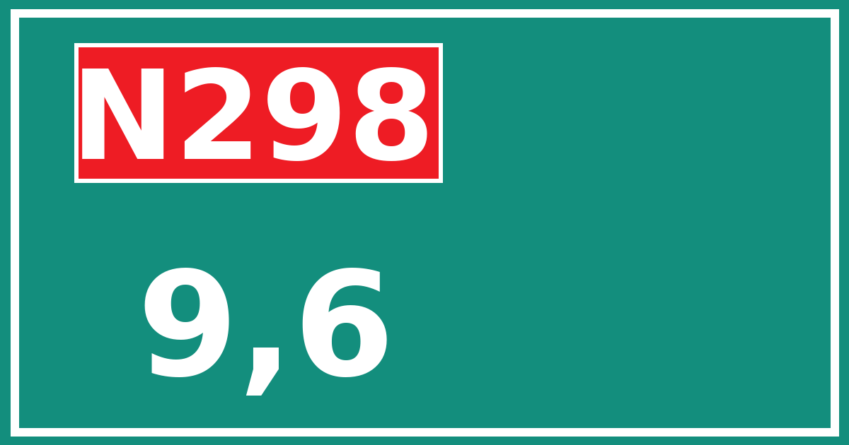 Hectometerbord N298 9,6