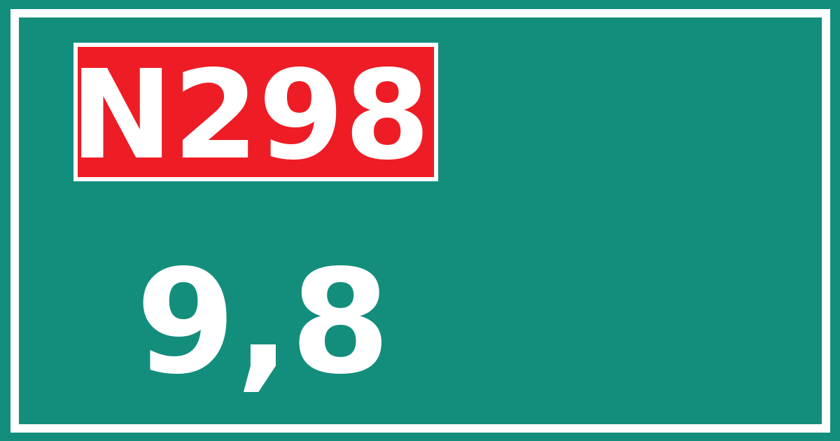 Hectometerbord N298 9,8