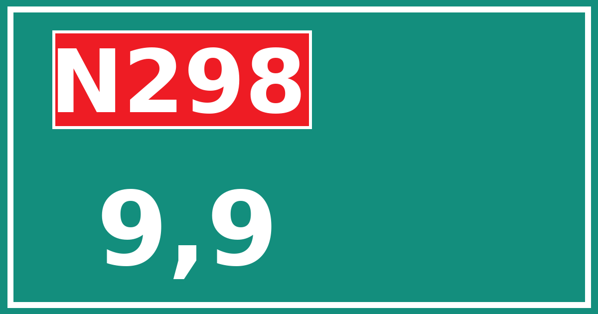 Hectometerbord N298 9,9