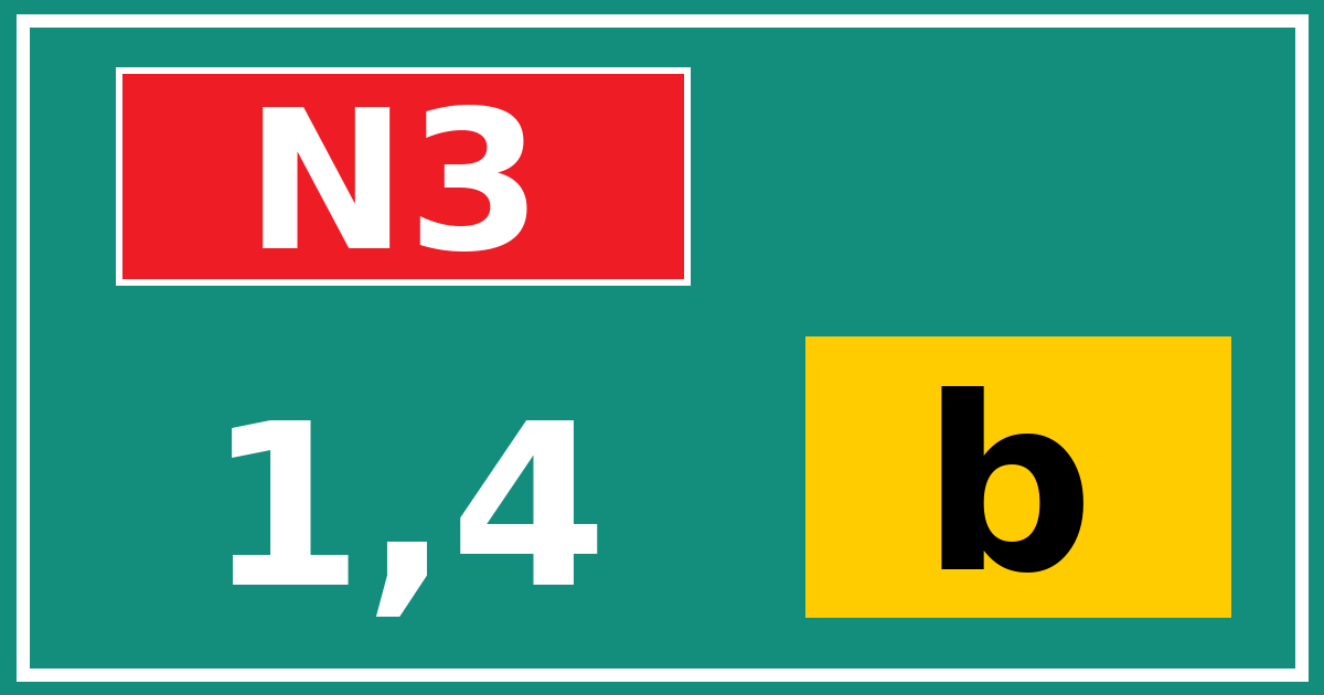 Hectometerbord N3 1,4 letter b
