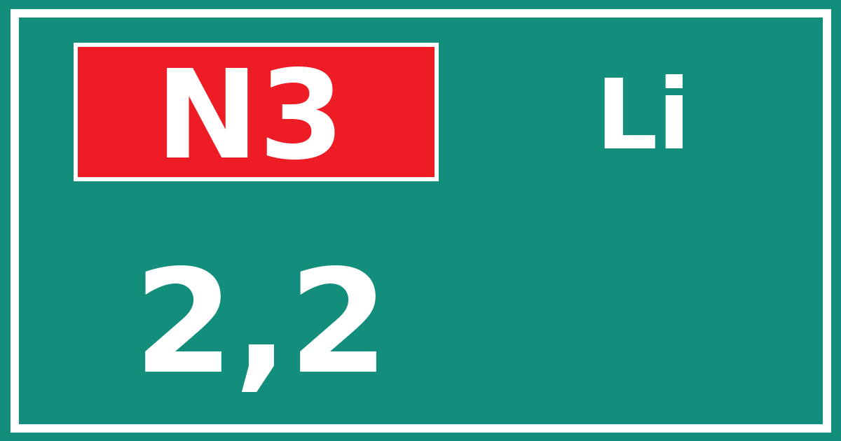 Hectometerbord N3 2,2 zijde Li