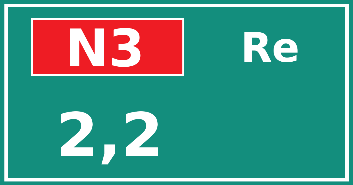 Hectometerbord N3 2,2 zijde Re