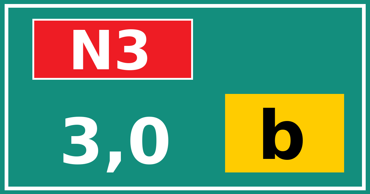 Hectometerbord N3 3,0 letter b