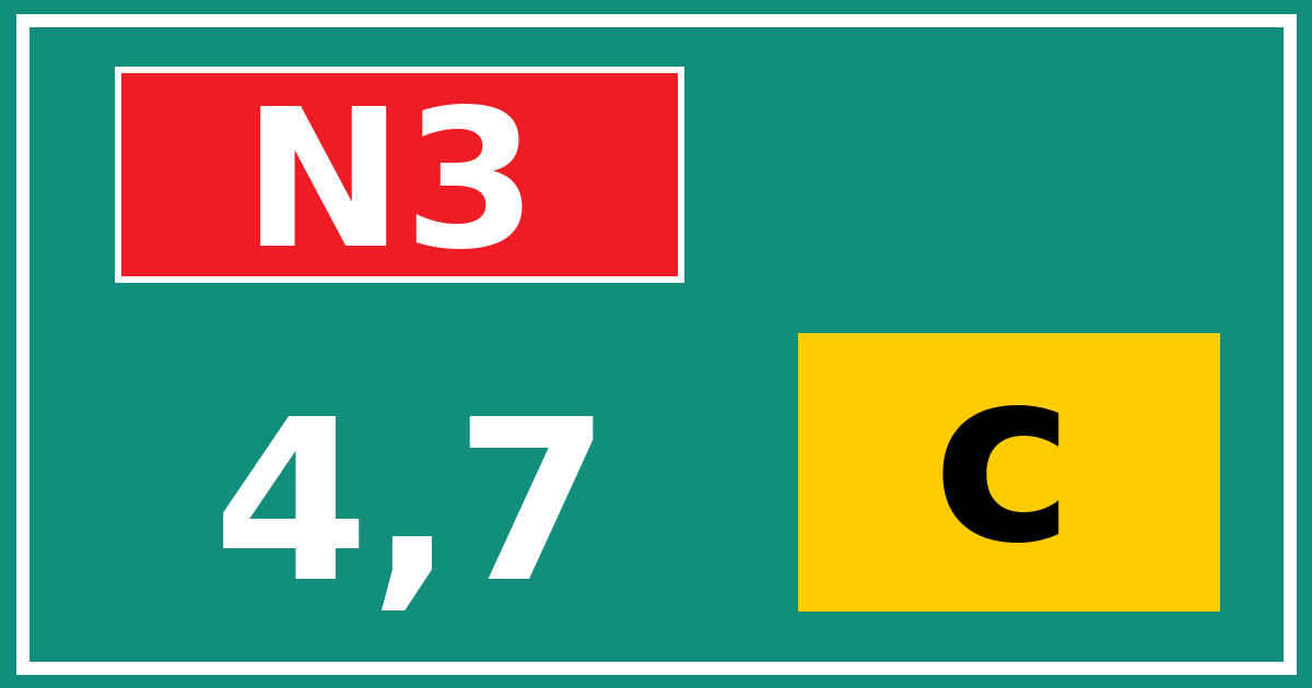 Hectometerbord N3 4,7 letter c