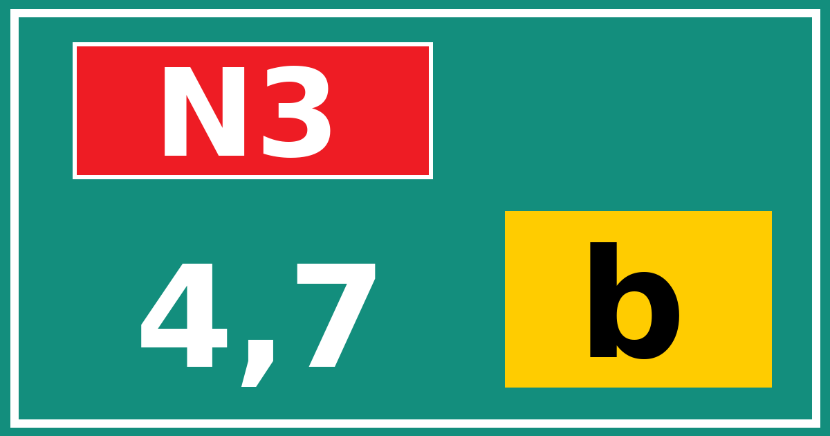 Hectometerbord N3 4,7 letter b