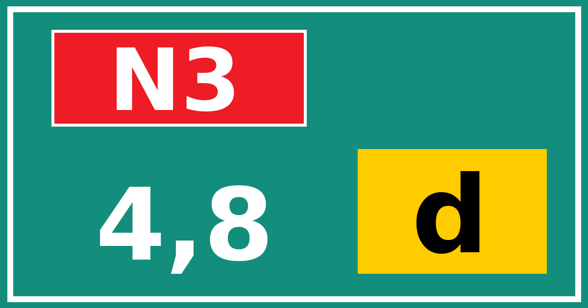Hectometerbord N3 4,8 letter d