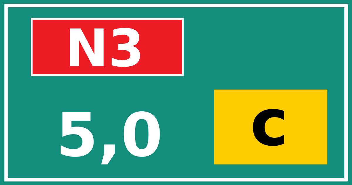 Hectometerbord N3 5,0 letter c