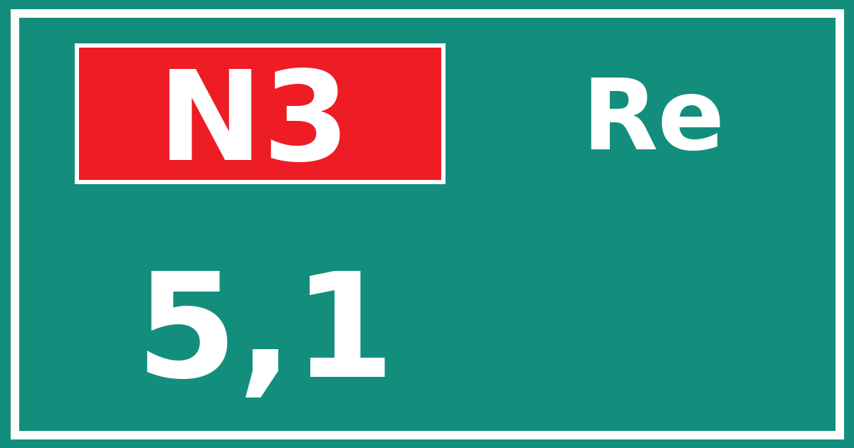 Hectometerbord N3 5,1 zijde Re