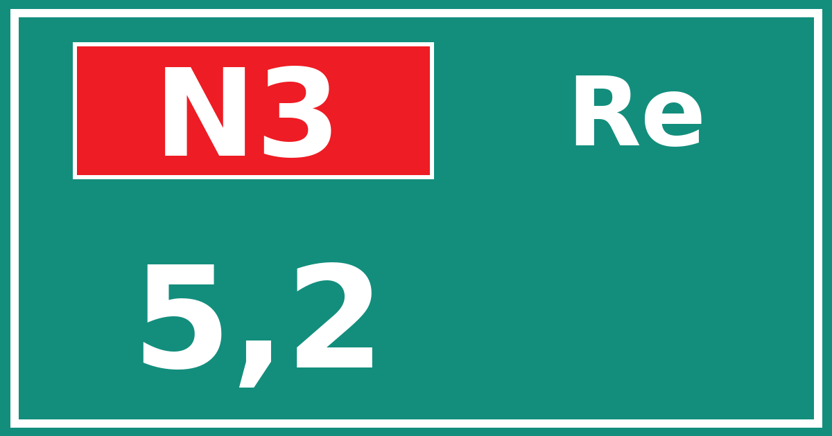 Hectometerbord N3 5,2 zijde Re