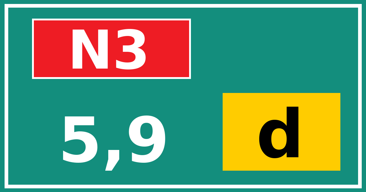 Hectometerbord N3 5,9 letter d