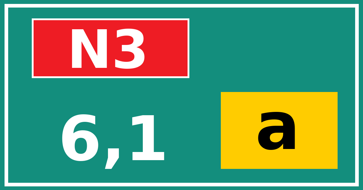 Hectometerbord N3 6,1 letter a
