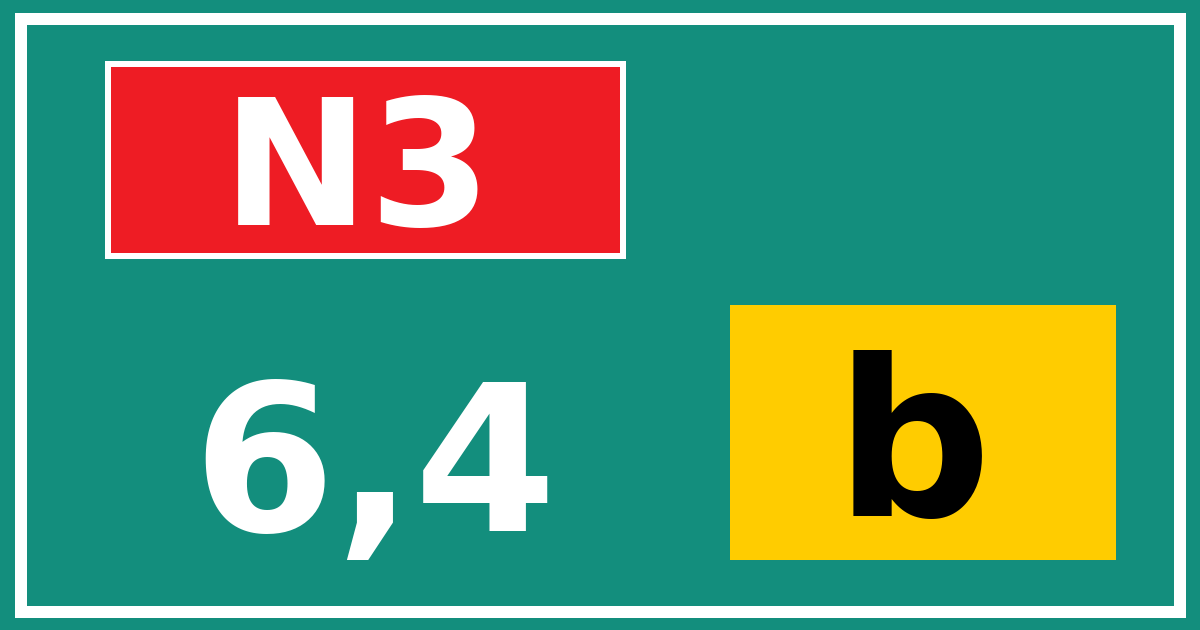 Hectometerbord N3 6,4 letter b